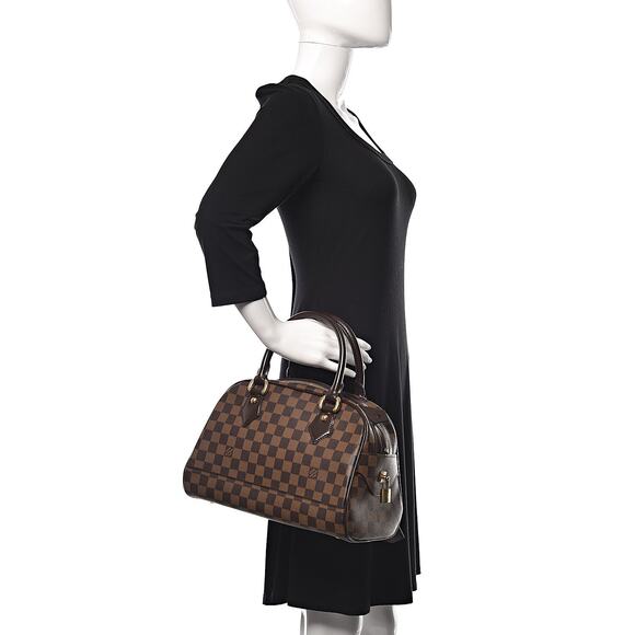 Louis Vuitton Damier Ebene Duomo Coated Canvas Top Handle Bag Brown - Picture 1 of 16